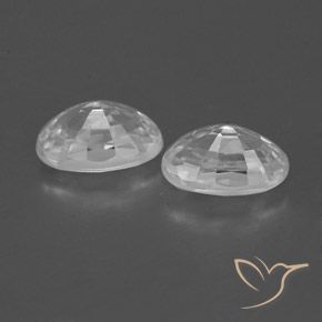Gemas de Circón Blanco claro natural de 1.75 ct, Ovalada, VVS-VS