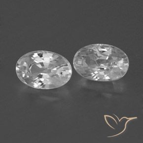 Gemas de Circón Blanco claro natural de 1.70 ct, Ovalada, VVS-VS