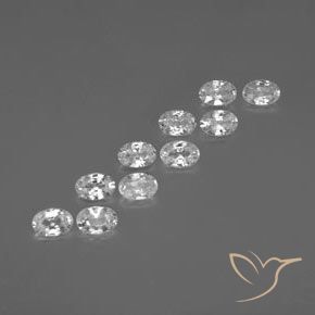 Gemas de Circón Blanco claro natural de 7.24 ct, Ovalada, VVS-VS