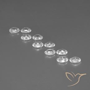 Gemas de Circón Blanco claro natural de 7.24 ct, Ovalada, VVS-VS