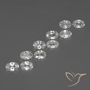 Gemas de Circón Blanco claro natural de 6.52 ct, Ovalada, VVS-VS
