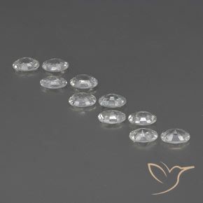 Gemas de Circón Blanco claro natural de 6.52 ct, Ovalada, VVS-VS