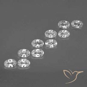 Gemas de Circón Blanco natural de 6.85 ct, Ovalada, VVS-VS