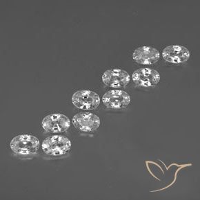 Gemas de Circón Blanco natural de 7.49 ct, Ovalada, VVS-VS