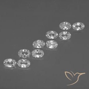 Gemas de Circón Blanco natural de 6.88 ct, Ovalada, VVS-VS