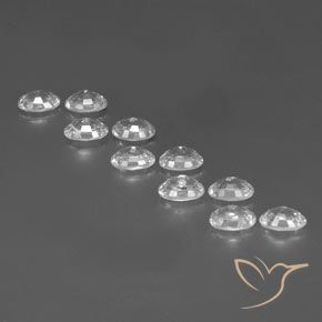 Gemas de Circón Blanco claro natural de 7.70 ct, Ovalada, VVS-VS