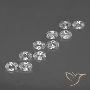 Gemas de Circón Blanco claro natural de 7.44 ct, Ovalada, VVS-VS