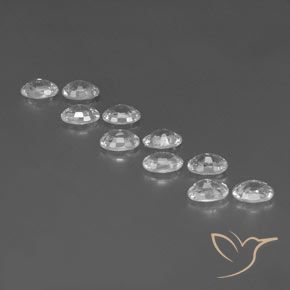 Gemas de Circón Blanco claro natural de 7.44 ct, Ovalada, VVS-VS