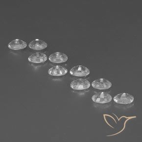 Gemas de Circón Blanco claro natural de 7.86 ct, Ovalada, VVS-VS