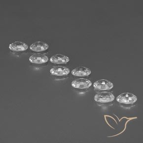 Gemas de Circón Blanco claro natural de 7.39 ct, Ovalada, VVS-VS