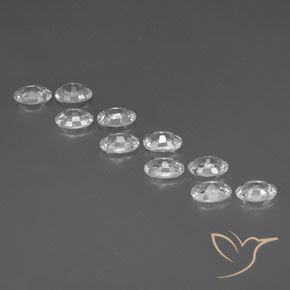 Gemas de Circón Blanco claro natural de 6.81 ct, Ovalada, VVS-VS