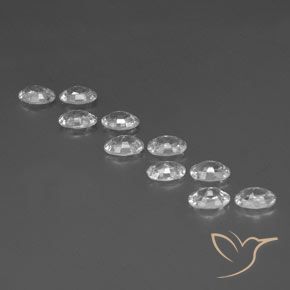 Gemas de Circón Blanco claro natural de 6.96 ct, Ovalada, VVS-VS