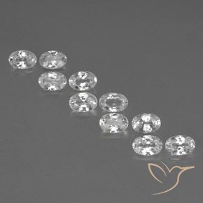 7.42ctw Natural Blanco claro Circón, Ovalada, VVS-VS