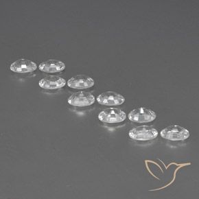 Gemas de Circón Blanco claro natural de 7.42 ct, Ovalada, VVS-VS