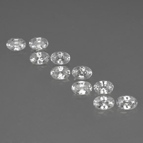 Gemas de circón blanco natural de 7,65 ct, corte óvalo, VVS-VS