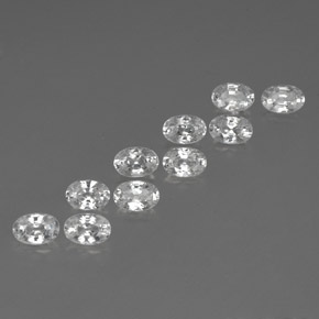 Gemas de circón blanco natural de 7,65 ct, corte óvalo, VVS-VS