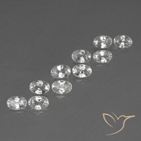 Gemas de Circón Blanco natural de 7.92 ct, Ovalada, VVS-VS