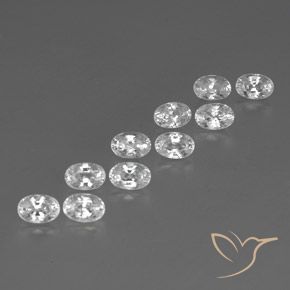 Gemas de Circón Blanco natural de 8.29 ct, Ovalada, VVS-VS