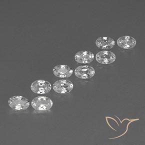 Gemas de Circón Blanco natural de 7.39 ct, Ovalada, VVS-VS