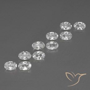Gemas de Circón Blanco natural de 7.04 ct, Ovalada, VVS-VS