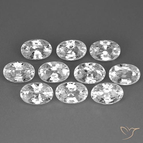 8.03ctw Natural Blanco claro Circón, Ovalada, VVS-VS