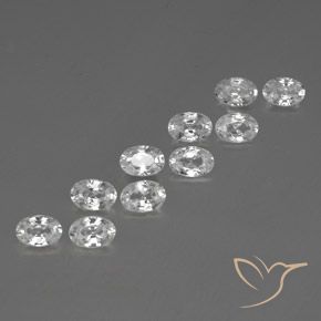 Gemas de Circón Blanco natural de 7.41 ct, Ovalada, VVS-VS