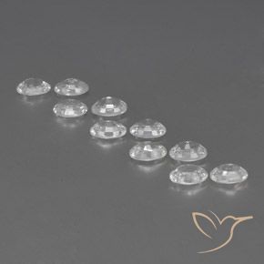 Gemas de Circón Blanco natural de 7.41 ct, Ovalada, VVS-VS