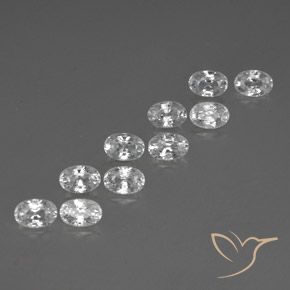 Gemas de Circón Blanco natural de 8.09 ct, Ovalada, VVS-VS
