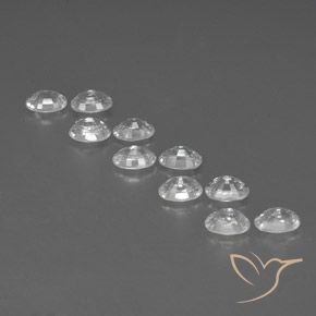 Gemas de Circón Blanco natural de 8.09 ct, Ovalada, VVS-VS