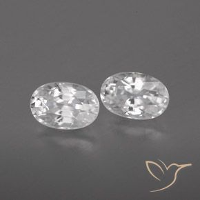 Gemas de Circón Blanco natural de 1.79 ct, Ovalada, VVS