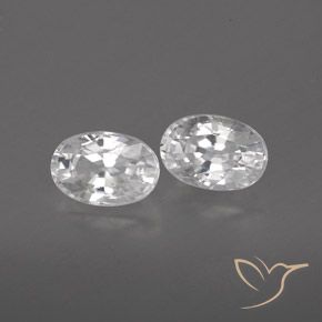 Gemas de Circón Blanco natural de 1.67 ct, Ovalada, VVS
