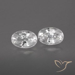 Gemas de Circón Blanco natural de 1.70 ct, Ovalada, VVS-VS