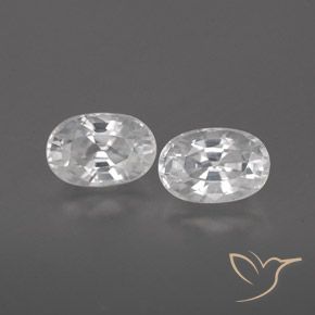 1.77ctw Natural Blanco Circón, Ovalada, VVS-VS