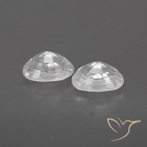 Gemas de Circón Blanco natural de 1.77 ct, Ovalada, VVS-VS