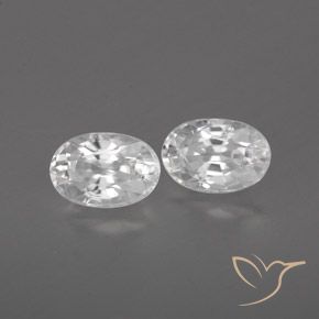 Gemas de Circón Blanco natural de 1.67 ct, Ovalada, VVS