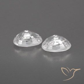 Gemas de Circón Blanco natural de 1.67 ct, Ovalada, VVS