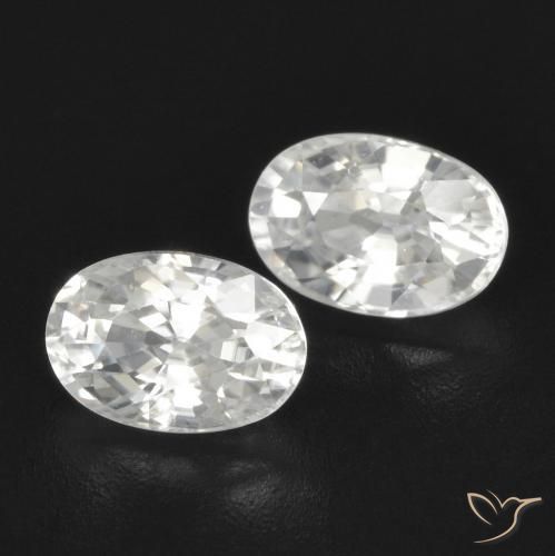 Gemas de Circón Blanco natural de 1.66 ct, Ovalada, VVS-VS