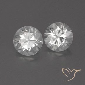 Gemas de Circón Blanco natural de 1.87 ct, Redondo, VVS