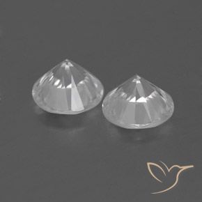 Gemas de Circón Blanco natural de 1.87 ct, Redondo, VVS