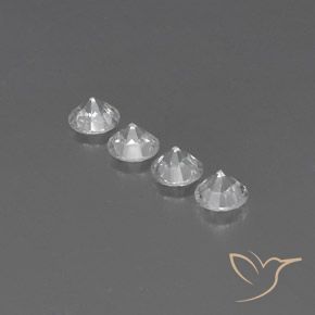 Gemas de Circón Blanco natural de 3.84 ct, Redondo, VVS-VS