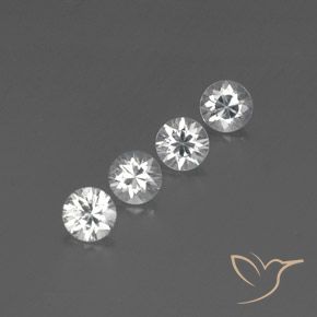 Gemas de Circón Blanco natural de 3.83 ct, Redondo, VVS-VS
