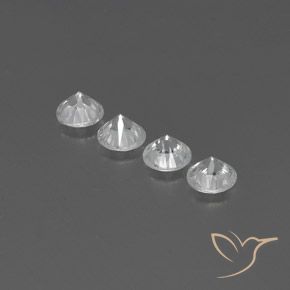 Gemas de Circón Blanco natural de 3.83 ct, Redondo, VVS-VS