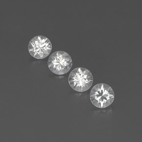 Gemas de circón blanco natural de 3,74 ct, corte redondo, VVS-VS