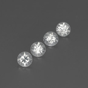 Gemas de circón blanco natural de 3,74 ct, corte redondo, VVS-VS