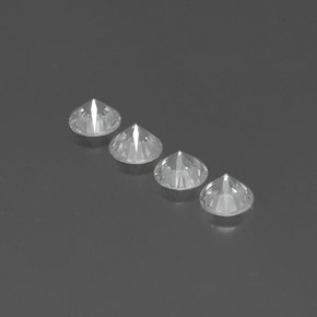 Gemas de circón blanco natural de 3,74 ct, corte redondo, VVS-VS