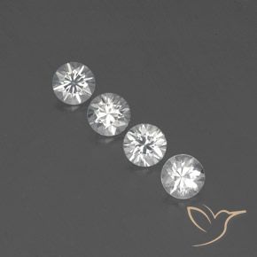 3.65ctw Natural Blanco Circón, Redondo, VVS-VS