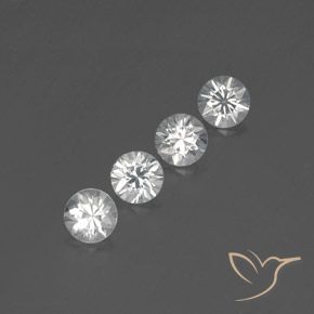 Gemas de Circón Blanco natural de 3.65 ct, Redondo, VVS-VS