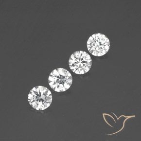 Gemas de Circón Blanco natural de 3.58 ct, Redondo, VVS-VS