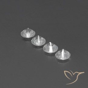 Gemas de Circón Blanco natural de 3.58 ct, Redondo, VVS-VS