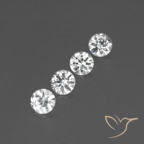 Gemas de Circón Blanco natural de 3.63 ct, Redondo, VVS-VS